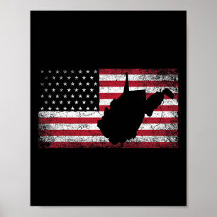 Amerikanische Flagge 4. Juli West Virginia Wv Vint Poster