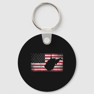 Amerikanische Flagge 4. Juli West Virginia Wv Vint Schlüsselanhänger