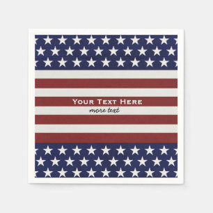 Amerikanische Flagge 4. USA personalisierter Serviette
