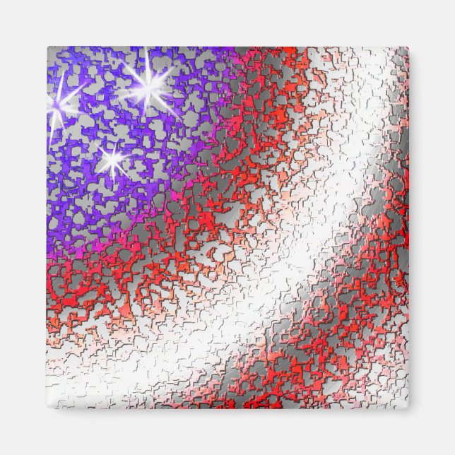 Amerikanische Flagge Abstrakt Magnet (Vorne)