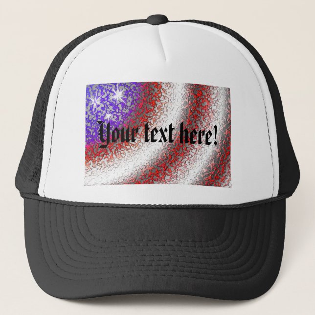 Amerikanische Flagge Abstrakt Truckerkappe (Vorderseite)