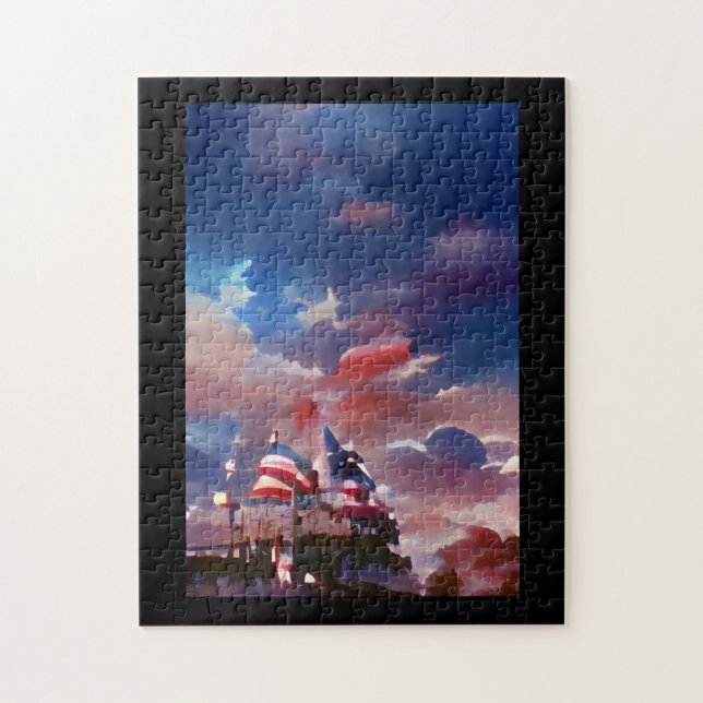 Amerikanische Flagge abstrakte digitale Kunst (Vertikal)