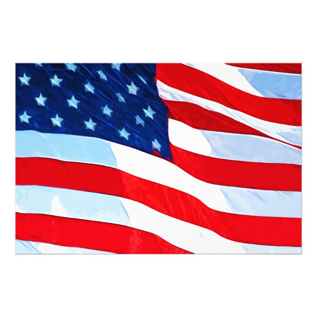 Amerikanische Flagge Abstrakter Impressionismus Fotodruck (Vorne)