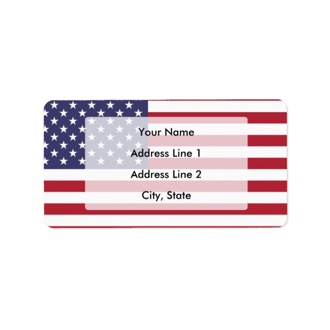 Amerikanische Flagge Adressaufkleber (Vorne)