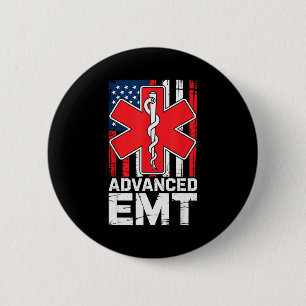 Amerikanische Flagge Advanced Emt Aemt Rettungssan Button
