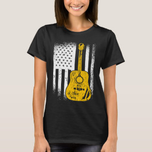 Amerikanische Flagge Akustikgitarre T-Shirt