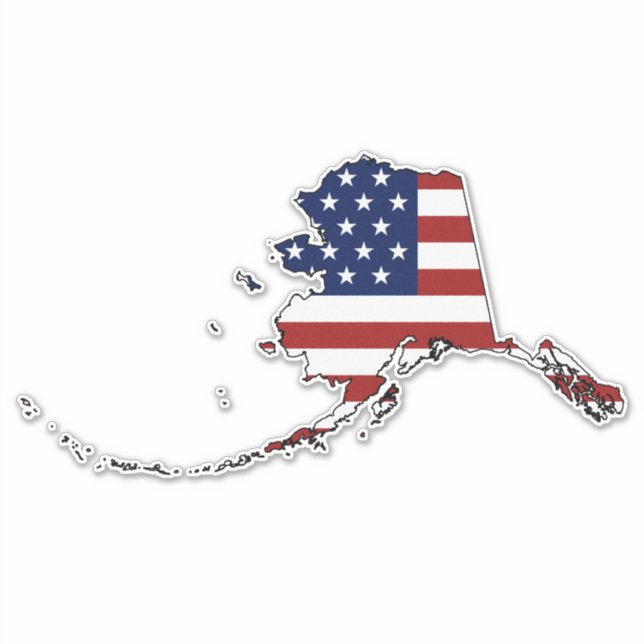Amerikanische Flagge Alaska Aufkleber (Vorderseite)