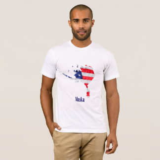 Amerikanische Flagge Alaska Vereinigte Staaten T-Shirt