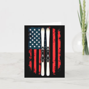 Amerikanische Flagge Alpinski-Sportler Amerikanisc Karte