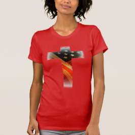 Amerikanische Flagge als Kreuz T-Shirt