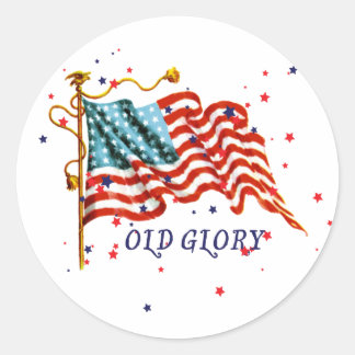 Amerikanische Flagge, alte Herrlichkeit Runder Aufkleber