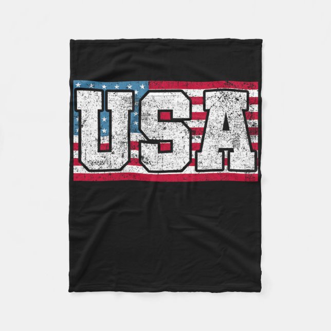 Amerikanische Flagge am 4. Juli Fleecedecke (Vorderseite)