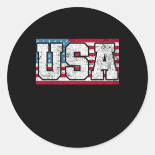 Amerikanische Flagge am 4. Juli Runder Aufkleber
