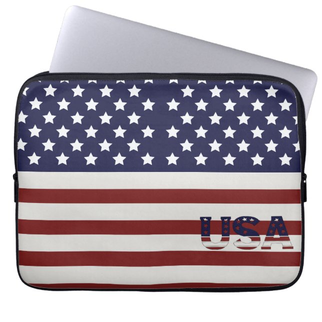 Amerikanische Flagge - amerikanisches Muster Laptopschutzhülle (Vorderseite)