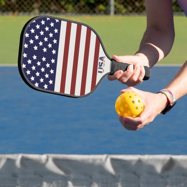 Amerikanische Flagge - amerikanisches Muster Pickleball Schläger (InSitu)