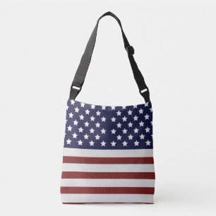 Amerikanische Flagge - amerikanisches Muster Tragetaschen Mit Langen Trägern