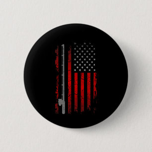 Amerikanische Flagge Angelbekleidung - Angeln Button