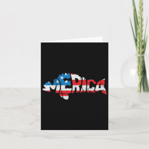 Amerikanische Flagge Angelfreunde Fischer Lustige  Karte