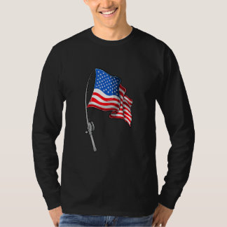 Amerikanische Flagge Angeln 4. Juli Patriotischer  T-Shirt