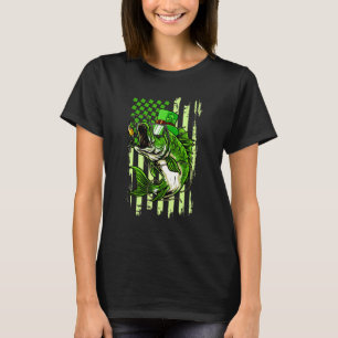 Amerikanische Flagge Angeln St. Patricks Tag Irisc T-Shirt
