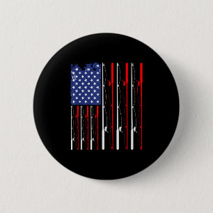 Amerikanische Flagge Angelrute Angelsportler Button