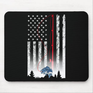 Amerikanische Flagge Angelrute Usa Patriotischer L Mousepad