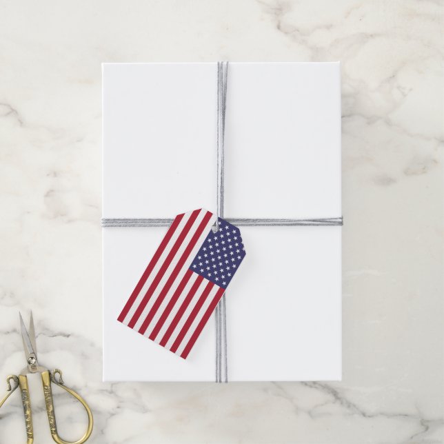 Amerikanische Flagge Angepasst Geschenkanhänger (Mit Garn)