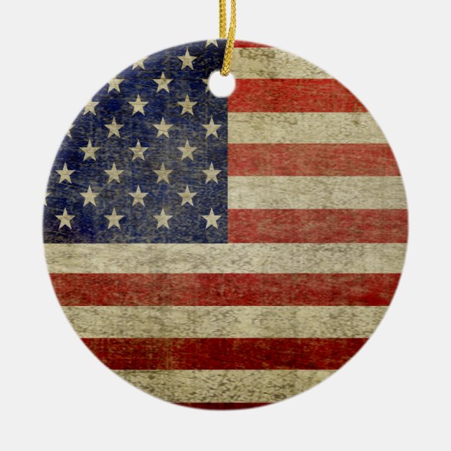 Amerikanische Flagge - Antike - Not beenden Keramik Ornament (Vorne)