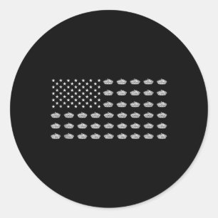 Amerikanische Flagge Apfelkuchen USA Patriotismus  Runder Aufkleber