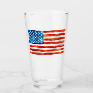 Amerikanische Flagge Aquarellmalerei Künstlerische Glas