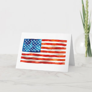 Amerikanische Flagge Aquarellmalerei Künstlerische Karte