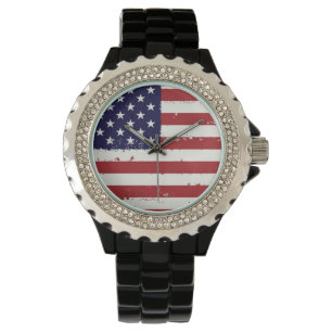 Amerikanische Flagge Armbanduhr