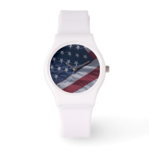 Amerikanische Flagge. Armbanduhr
