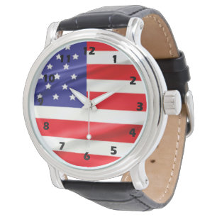 Amerikanische Flagge Armbanduhr
