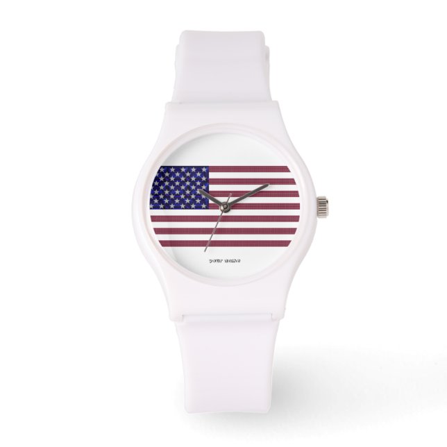 Amerikanische Flagge Armbanduhr (Vorderseite)