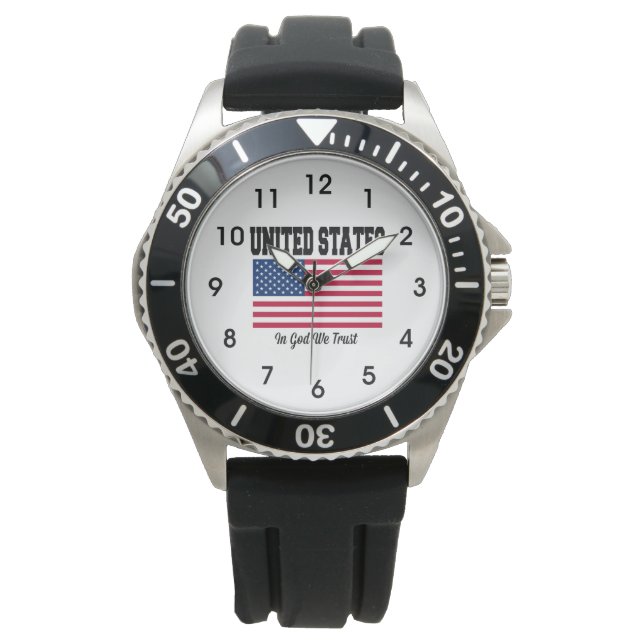 Amerikanische Flagge Armbanduhr (Vorderseite)