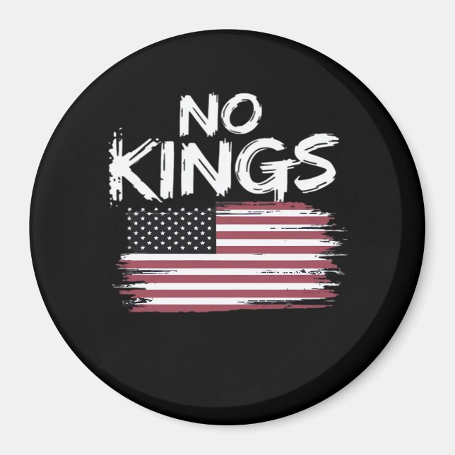 Amerikanische Flagge auf dem Kopf Distressed No Ki Magnet (Vorne)