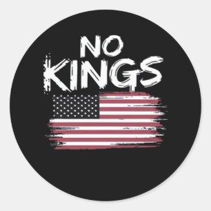 Amerikanische Flagge auf dem Kopf Distressed No Ki Runder Aufkleber