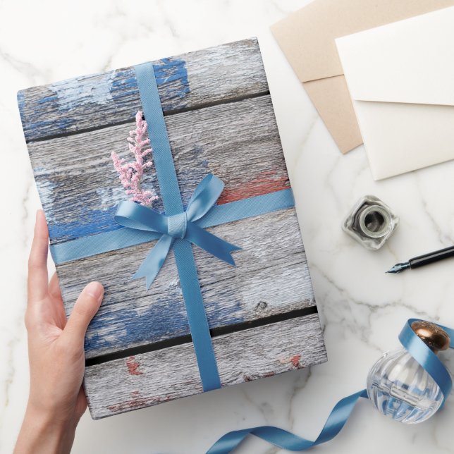 Amerikanische Flagge auf der Holzmousepad Geschenkpapier (Schenken)