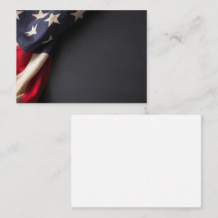 Amerikanische Flagge auf der Tafel Visitenkarte