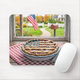 Amerikanische Flagge auf einem Kirschkuchen Mousepad