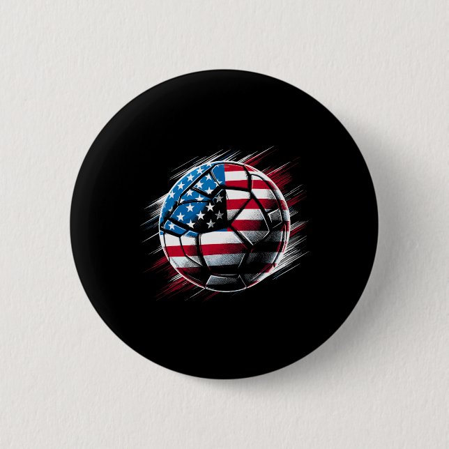 Amerikanische Flagge auf Fußball Ll  Button (Vorderseite)