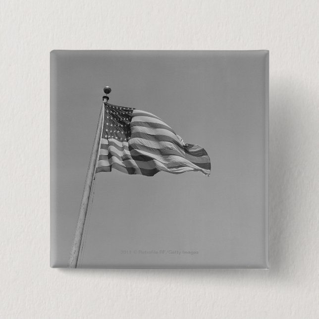 Amerikanische Flagge auf Mast Button (Vorderseite)