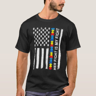 Amerikanische Flagge Autismus Bewusstsein Puzzle i T-Shirt