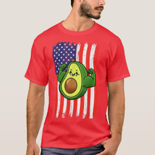 Amerikanische Flagge Avocado Weightlift T-Shirt