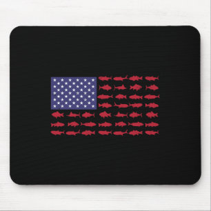 Amerikanische Flagge B Fischen Kinderjunge Frauen Mousepad