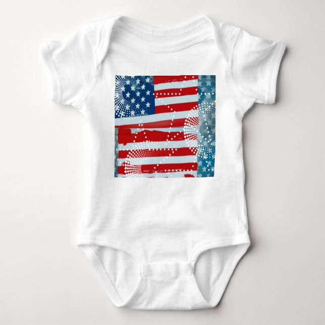 Amerikanische Flagge Baby Strampler (Vorderseite)