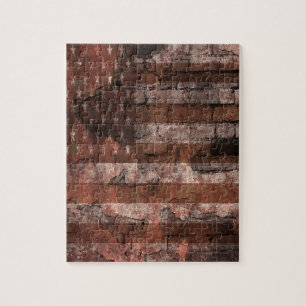Amerikanische Flagge Backsteinmauer