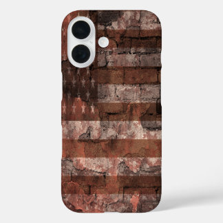 Amerikanische Flagge Backsteinmauer iPhone 16 Hülle