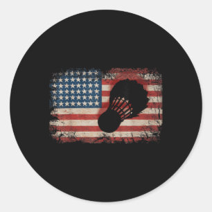 Amerikanische Flagge Badminton Federball Kunst Spo Runder Aufkleber